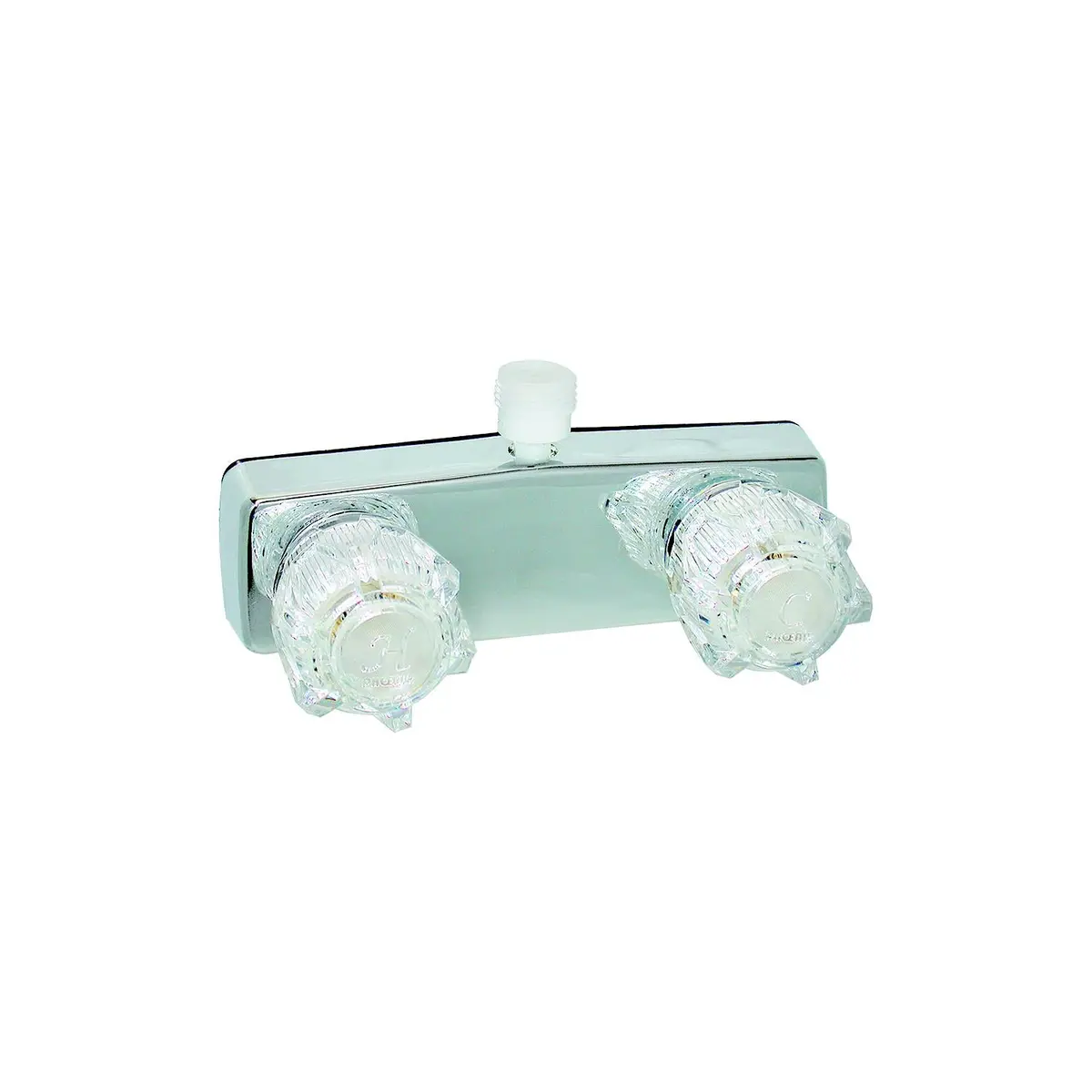 Valterra Pf213350 Phoenix Durapro Chrome Finish Two Handle 4" Rv Shower Valve, Faucet W/ Clear Acrylic Knobs 1