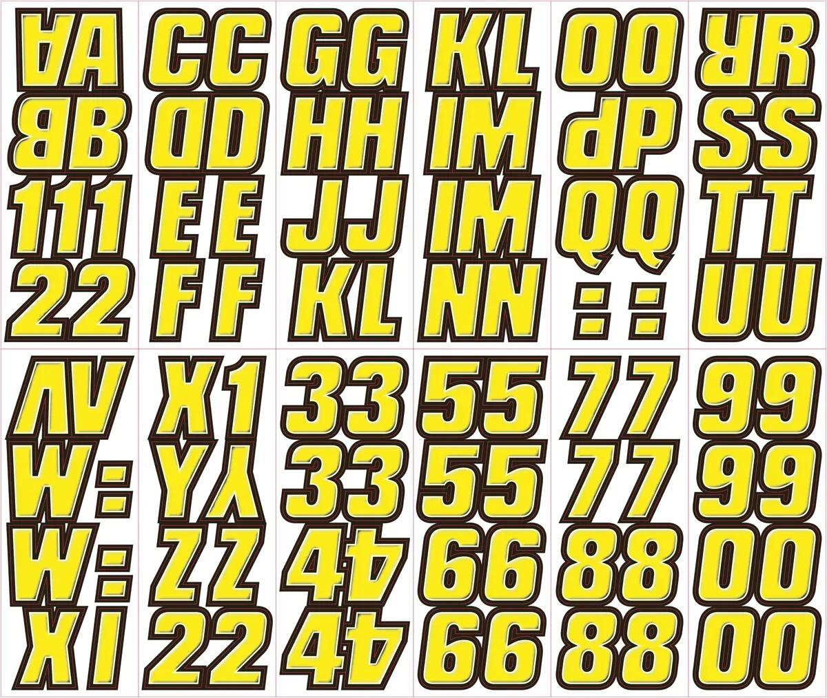 Hardline Products Yeblk500 2" Factory Matched Snowmobile Registration Kits, Yellow/Black 1