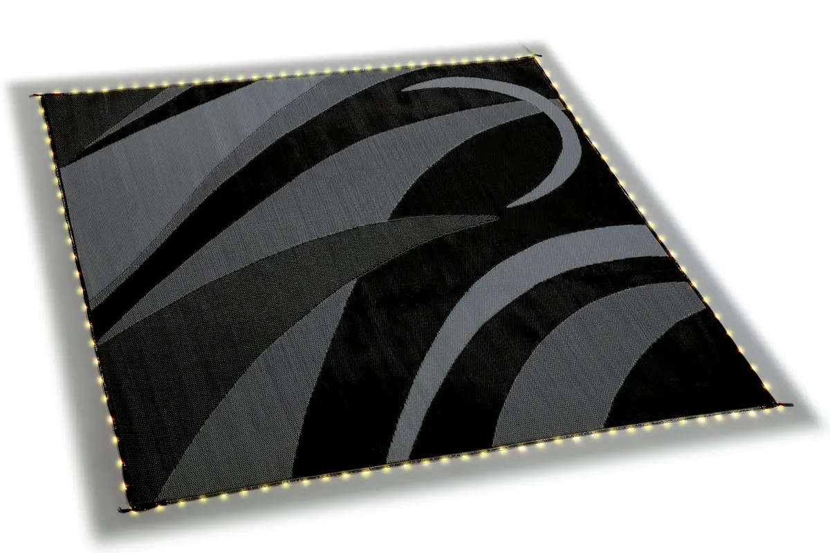 Ming's Mark Ga8111wl Mings Mark Reversible Mat W/110V Led Lights, 8' X 11', Black/Silver 1