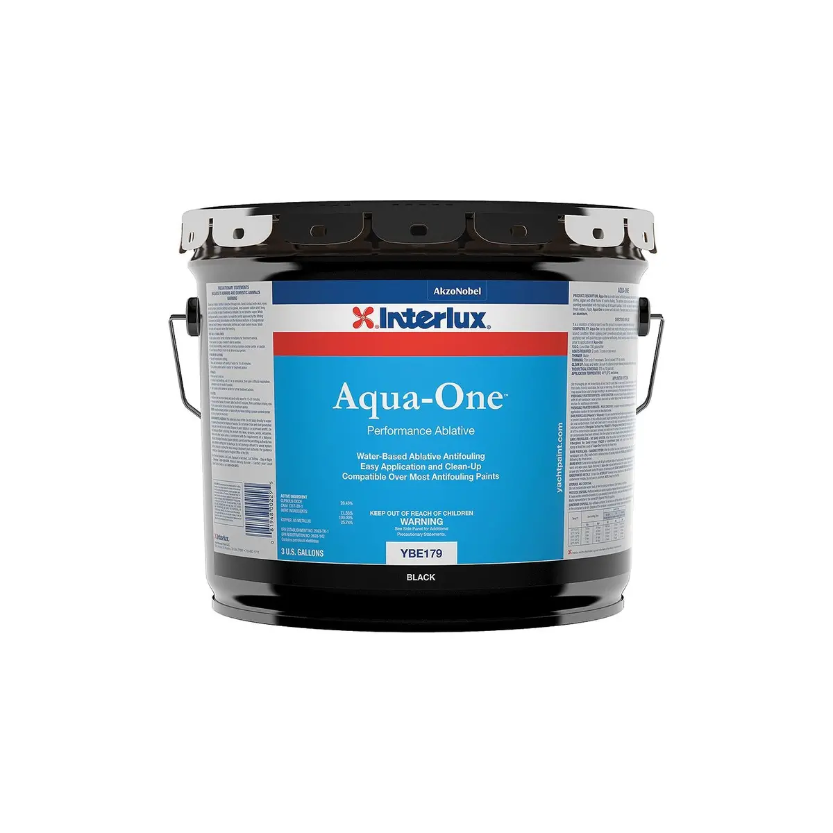 International Paint Ybe179/3 Aqua-One, Black, 3-Gal Pail 1