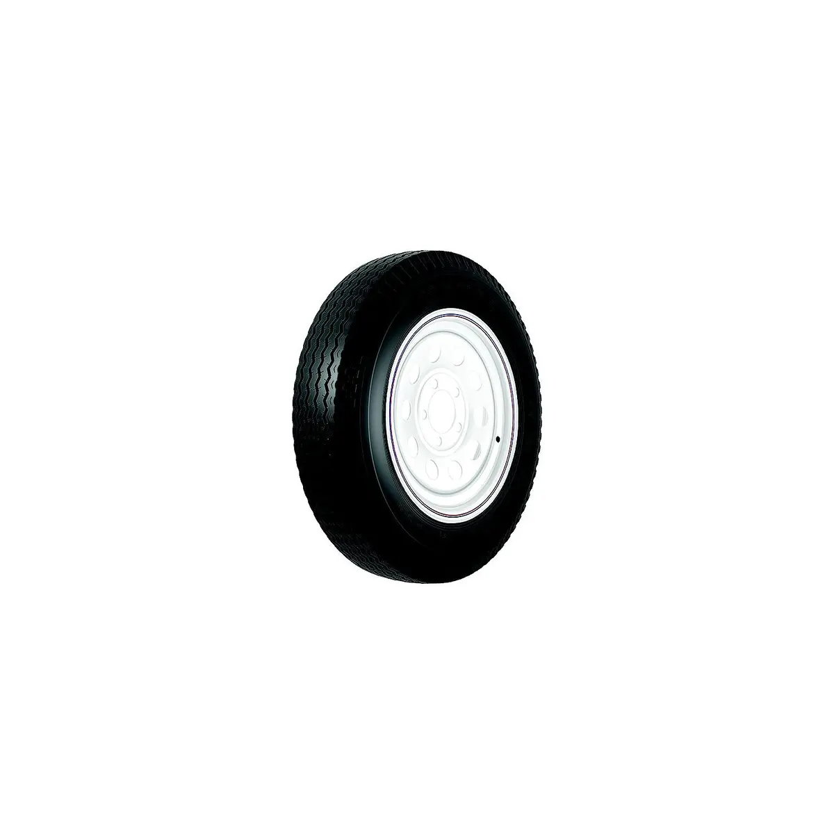 Loadstar Tires 30831 Bias Tire & Wheel (Rim) Asm K353 530-12 5 Hole 6 Ply, White W/ Stripe, Modular 1