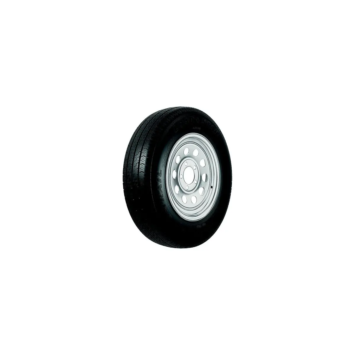 Loadstar Tires 31201 Bias Tire & Wheel (Rim) Asm Kr25 St145/R-12 5-Hole 8 Ply, Silver, Modular 1