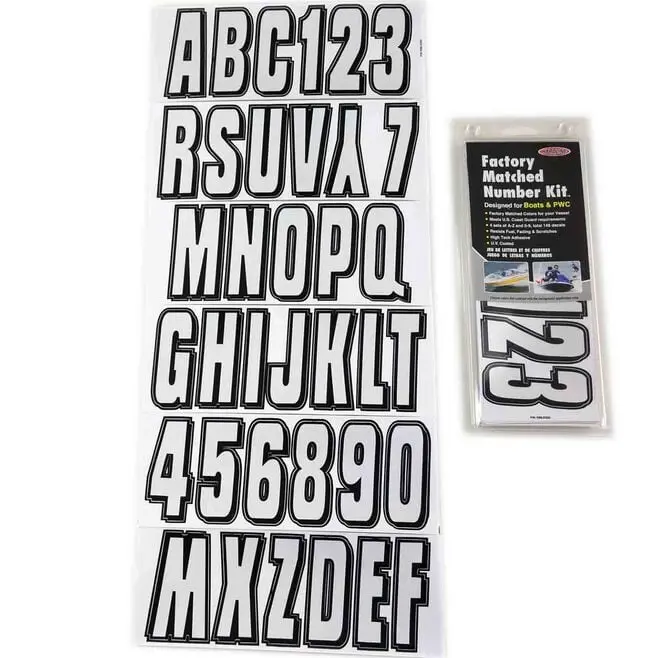 Hardline Siblk320 Series 320 Registration Kit, Silver/Black, Solid Block Font W/ Drop Shadow, 4 Sets Of 3" A-Z, 0-9 1