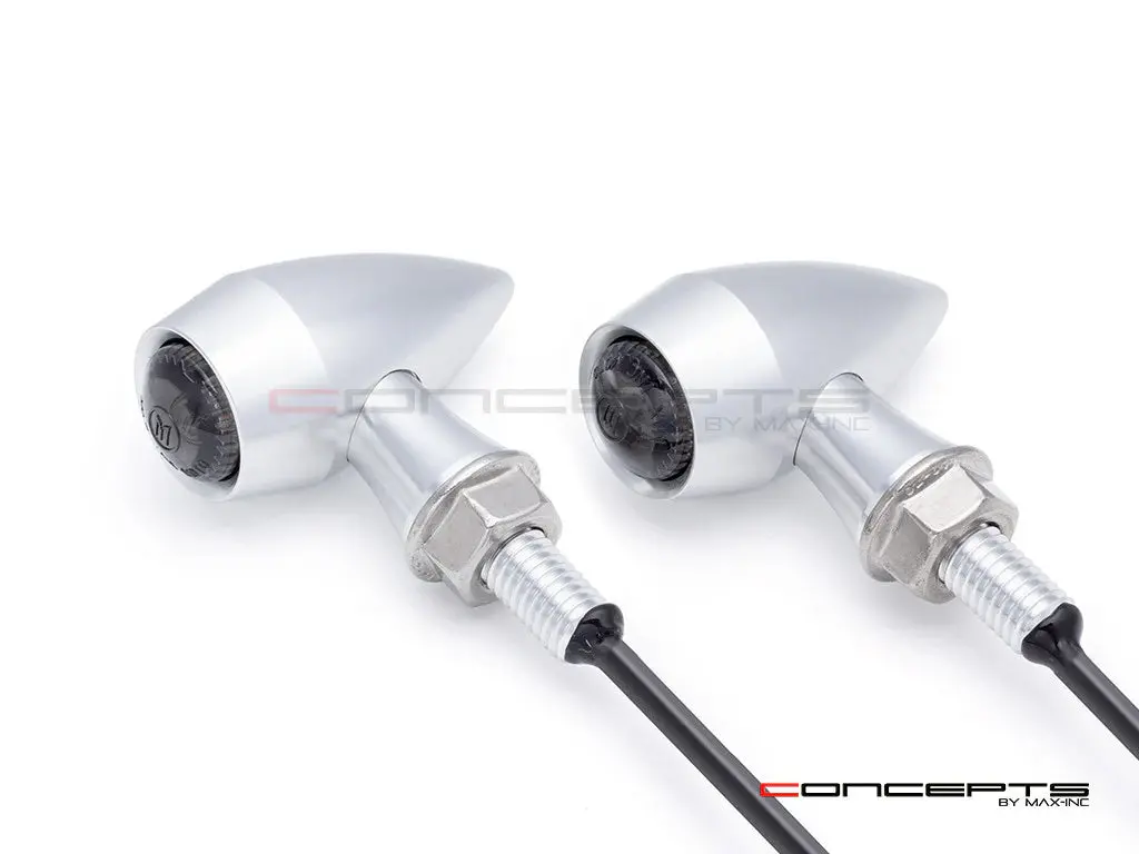 Max-Inc Ares Micro Raw Cnc Billet Aluminum Integrated Rear Led Stop/Tail/Turn Signals - Raw + Clear Anodized 1