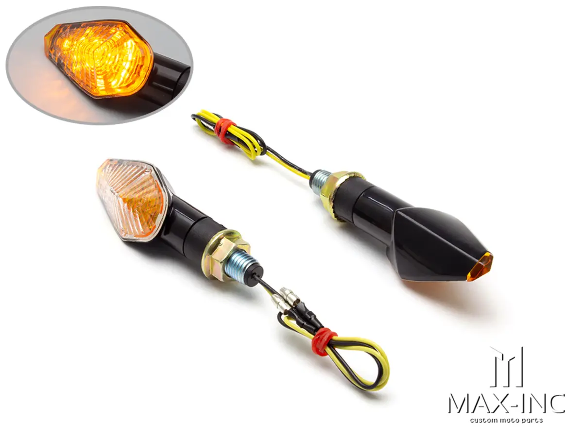 Black Apollos Mini Led Turn Signals - E Marked 1