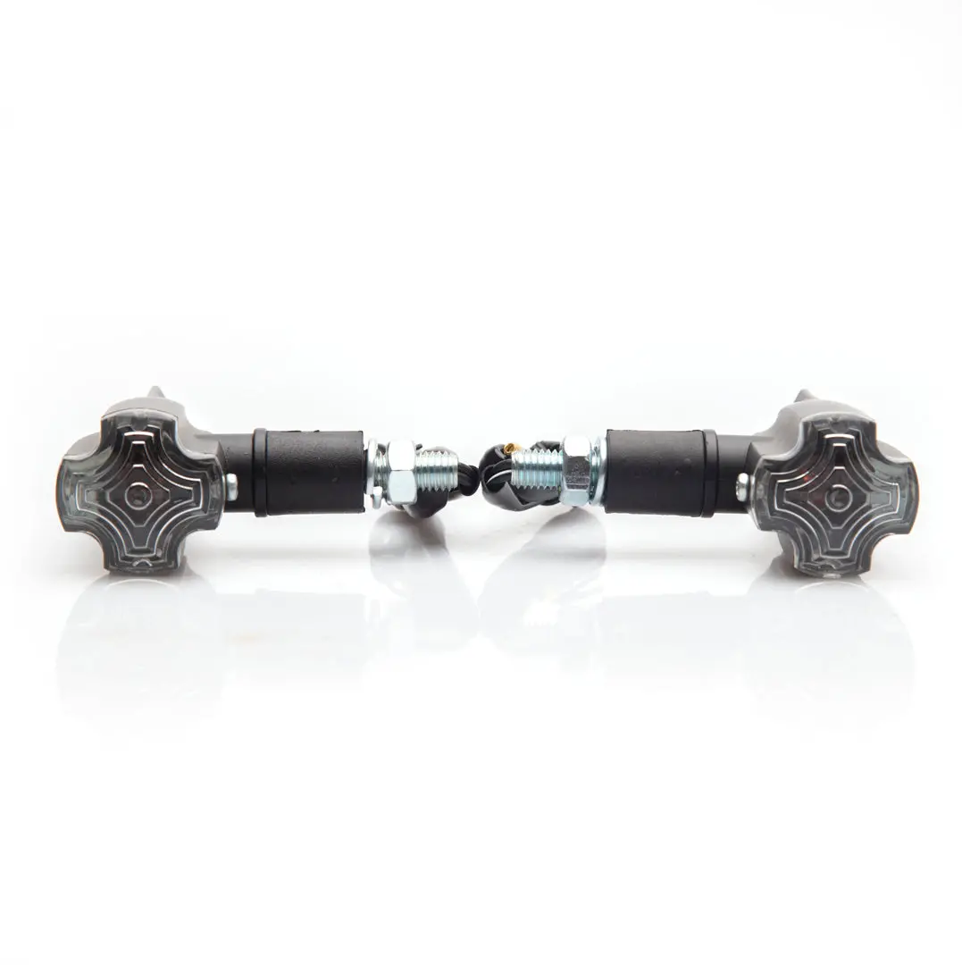 Cross Style Cruiser Indicators - Black - Clear Lens - Cast Alloy 1