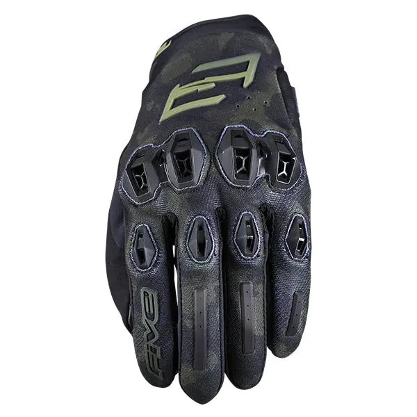 Five Stunt Evo2 Short Stunt Gloves Camo Khaki 1