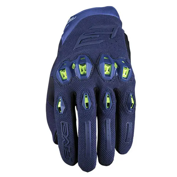 Five Stunt Evo2 Short Stunt Gloves Blue & Yellow 1