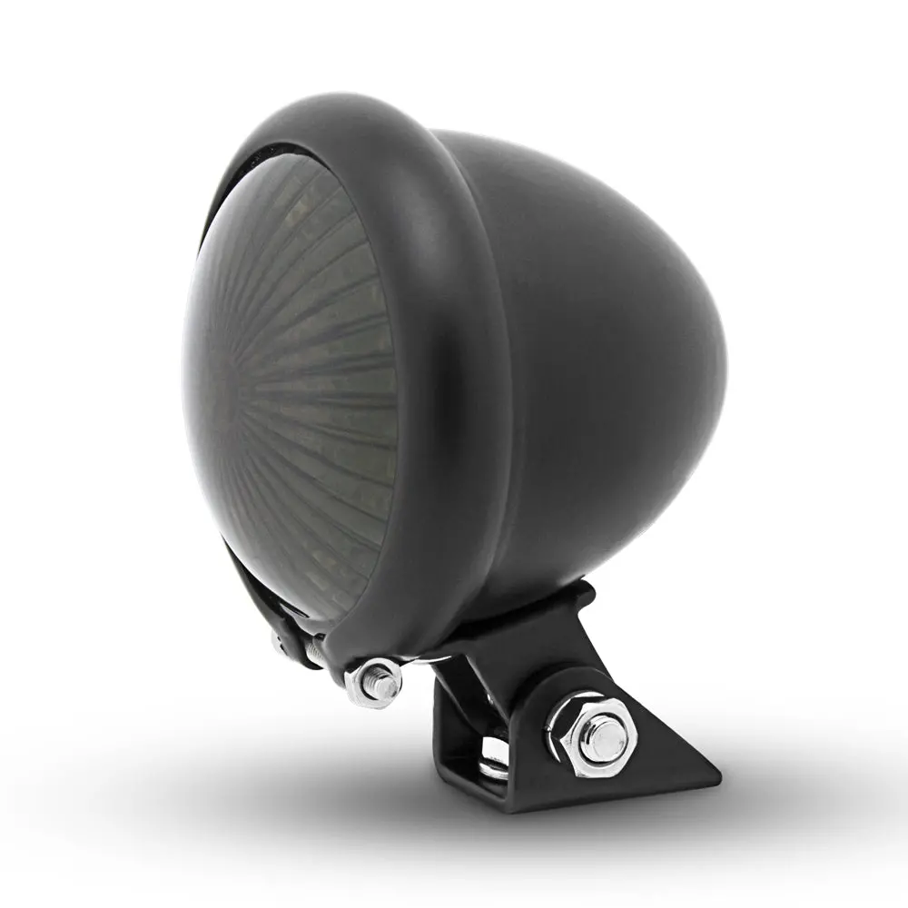 Max-Inc Matte Black Mini Bates Led Stop / Tail Light - Smoked Lens 1