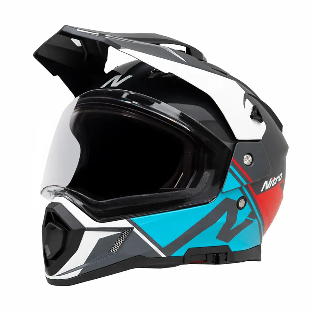Nitro Mx780 Podium Adventure Helmet Gun/Red/Light Blue 1