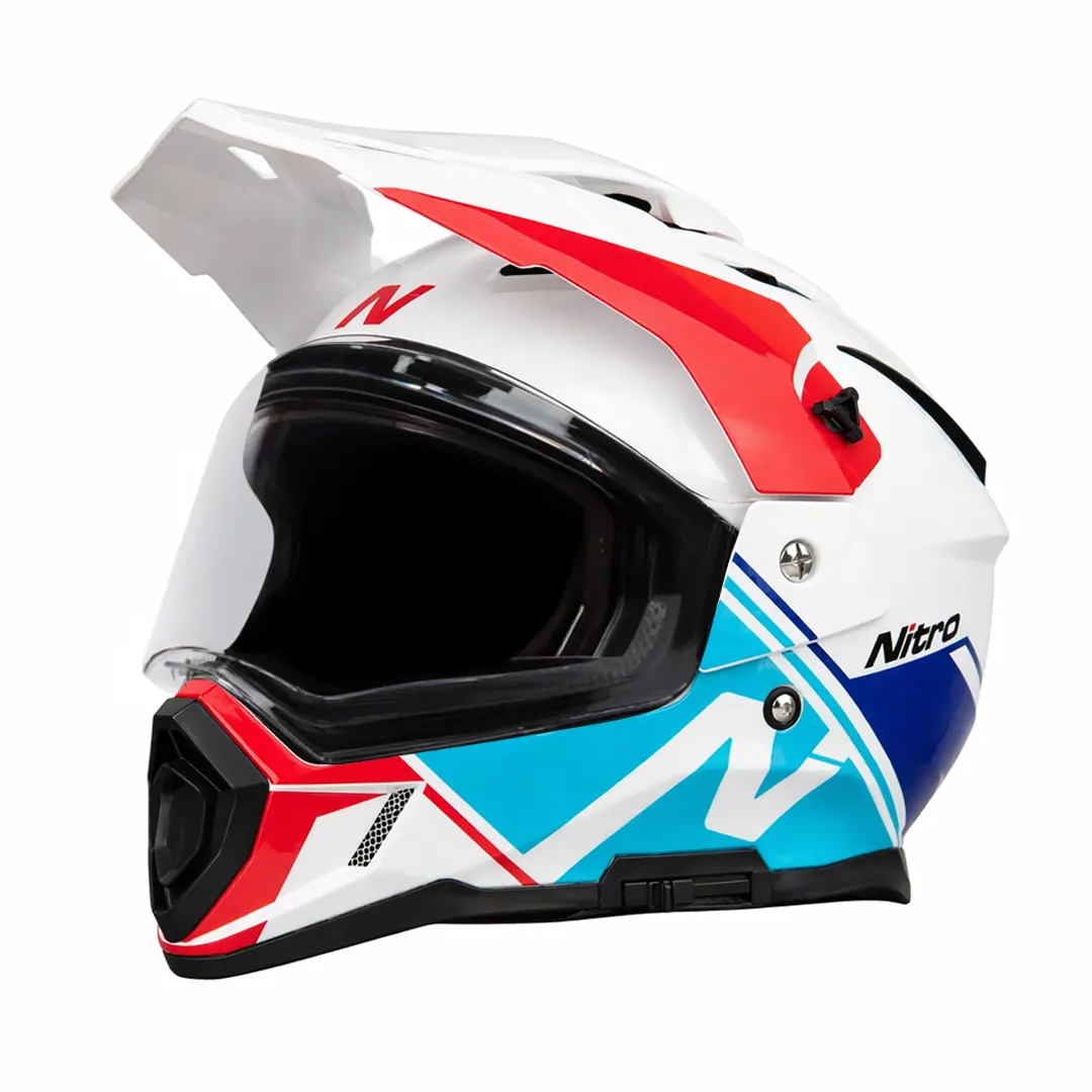 Nitro Mx780 Podium Adventure Helmet White/Blue/Red 1