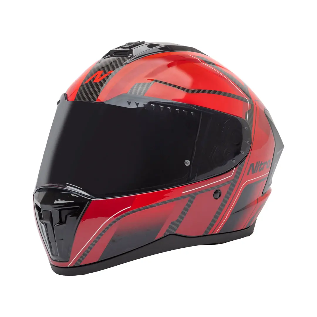 Nitro Sidewinder Full Face Helmet Red/Black 1
