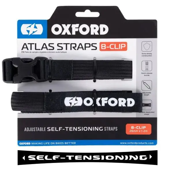 Oxford Atlas B-Clip 26Mm X 1.2M Black (Pair) 1