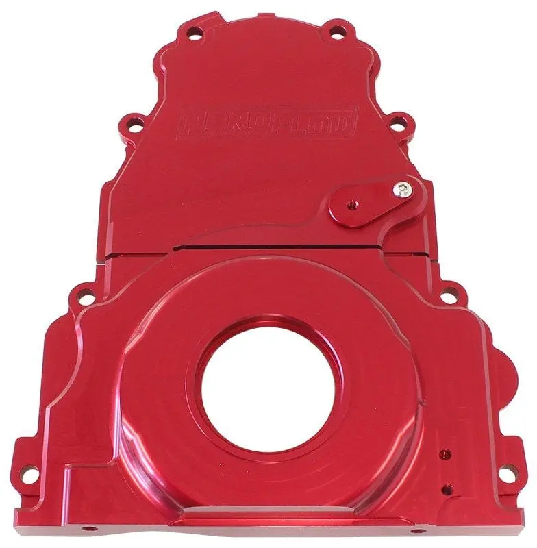 Afr Billet Ls Timing Cover – Two-Piece, Red Finish Af64-4361R 1