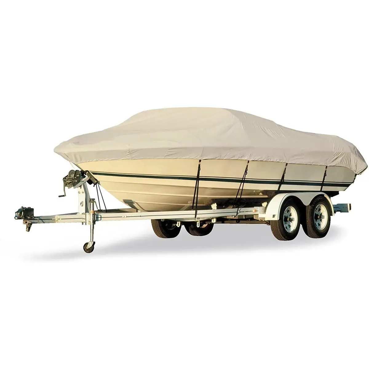 Taylor Made 70205 Boatguard Universal Boat Cover, 17'-19', For V-Hull Runabout/Bow Rider, Includes Bag And Tie-Downs 1