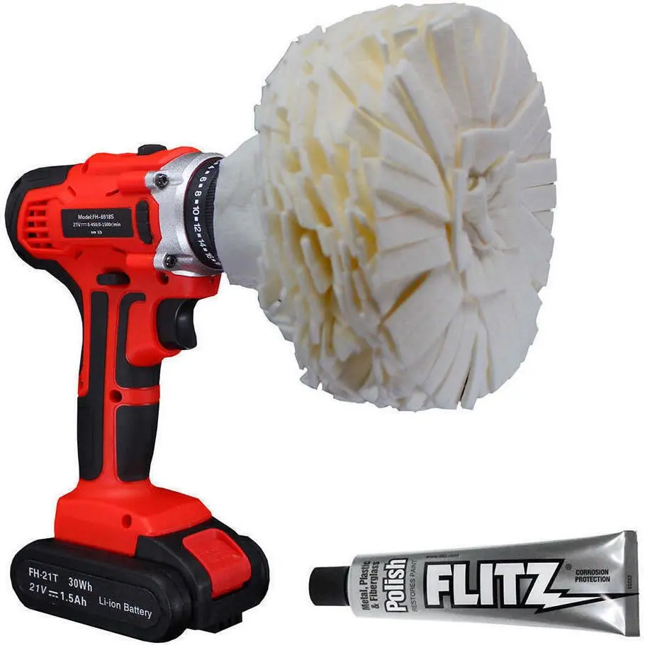 Flitz Pb 101-50 Buff Ball Large 5" White W/1.76Oz Tube Polish 2