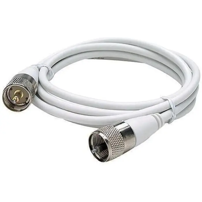 Seachoice 19771 20' Rg58u White Coaxial Antenna Cable Asm, Includes Pl259 Fittings On Both Ends 2