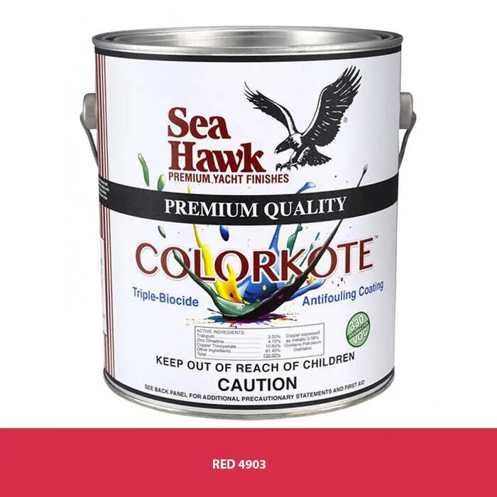 Seahawk Paint 4901Qt Sea Hawk Colorkote Vibrant Antifouling Bottom Paint Red 1, Quart 1