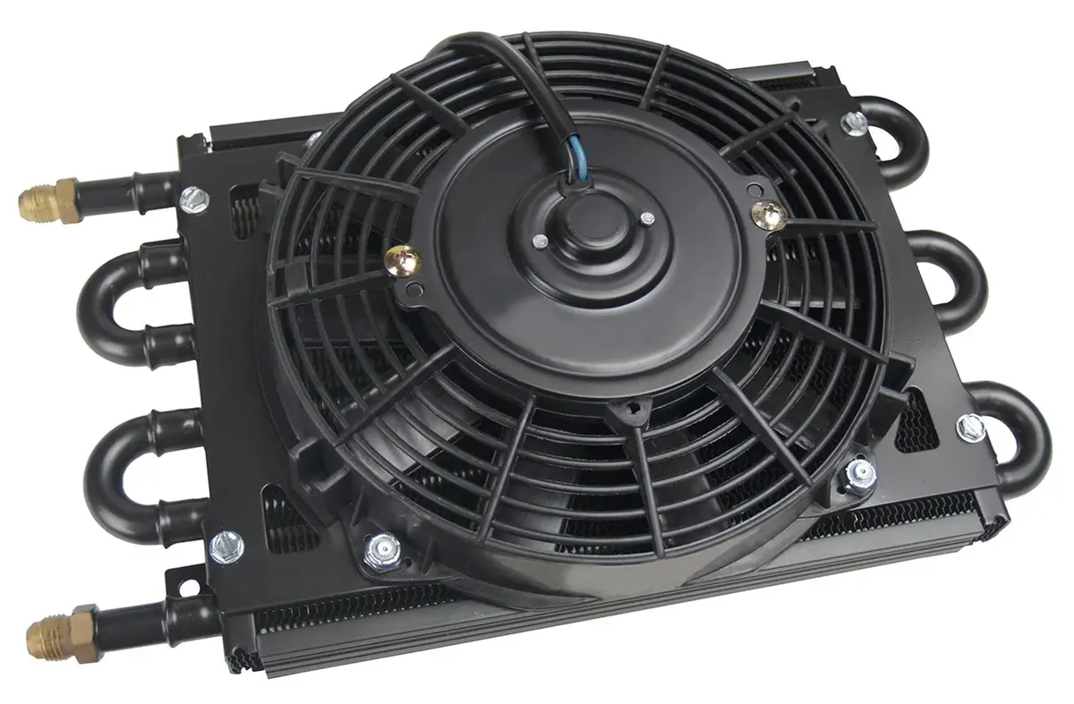 Derale Dyno-Cool Remote Transmission Fluid Cooler – Compact Aluminum Core (Model 12730) 1