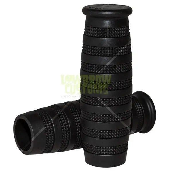 Lowbrow Customs Knurled Grips - Black - 22Mm (7/8") 1