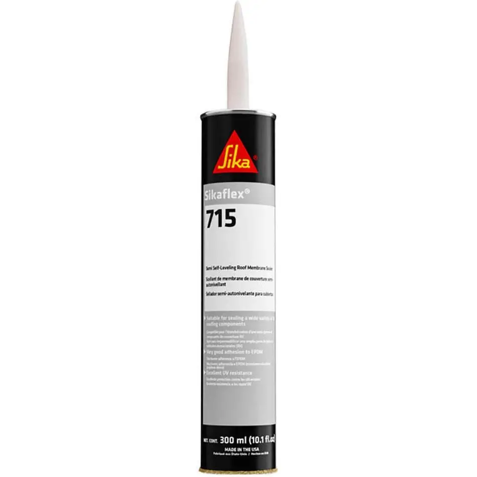 Sika 649123 Sikaflex 715 Semi Self Leveling Roof Membrane Sealer, 10.1 Oz., Black 1