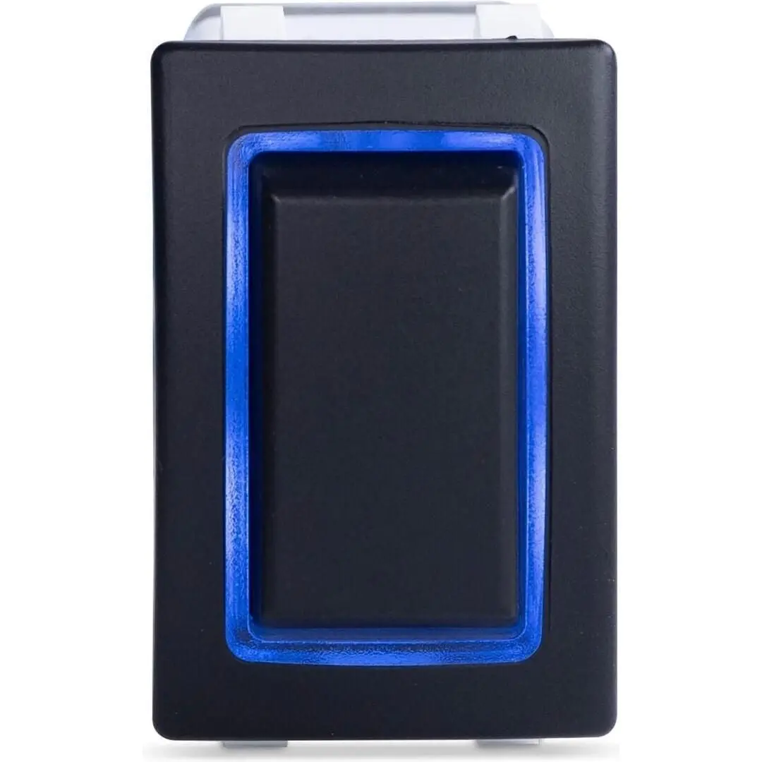 Sierra Rk40700b Rocker Switch W/Halo Led Light, On Off On (Dependent), Dpdt, Blue 1