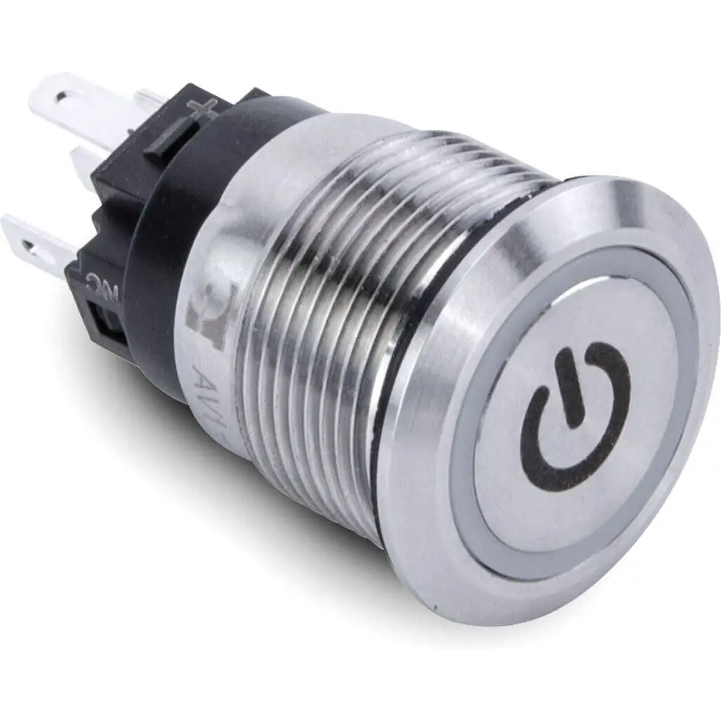 Sierra Av10060r Push-Button Switch, Off/On, Red Halo Led W/On-Off Symbol 1