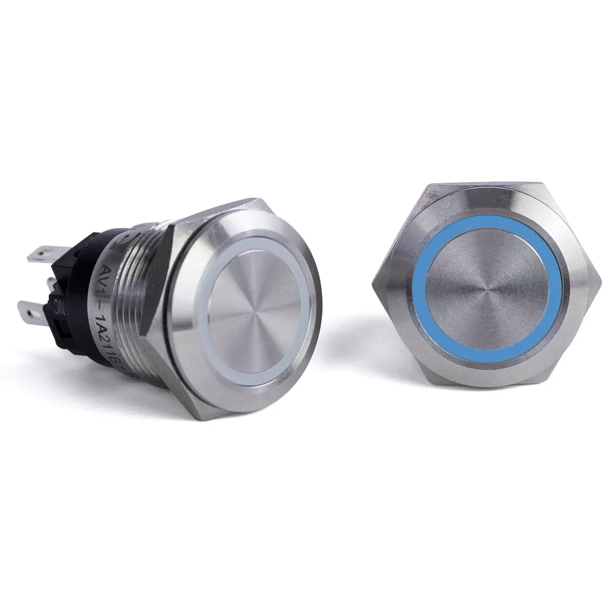 Sierra Av10130b Push-Button Switch, Off/On, Blue Center Led, 20A 2