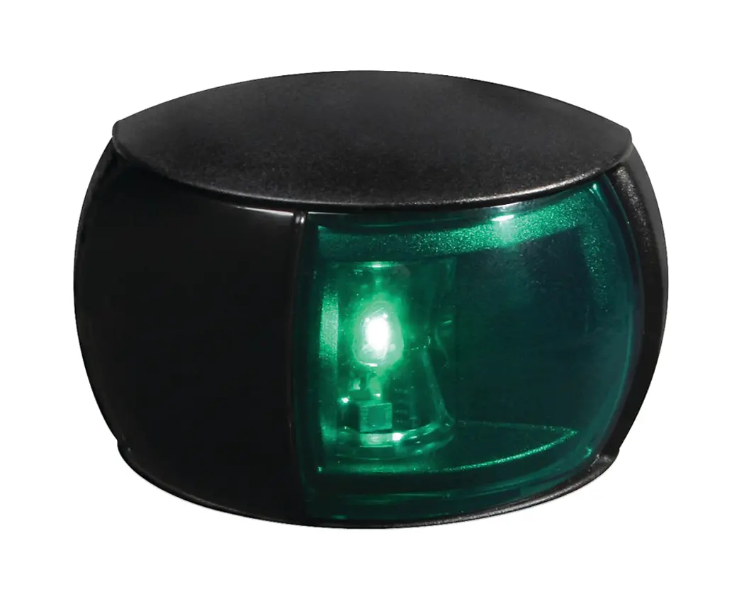 Hella 980520201 Naviled Starboard (Green) Side Light Only, Black W/Green Lens, 1 Ea. 1