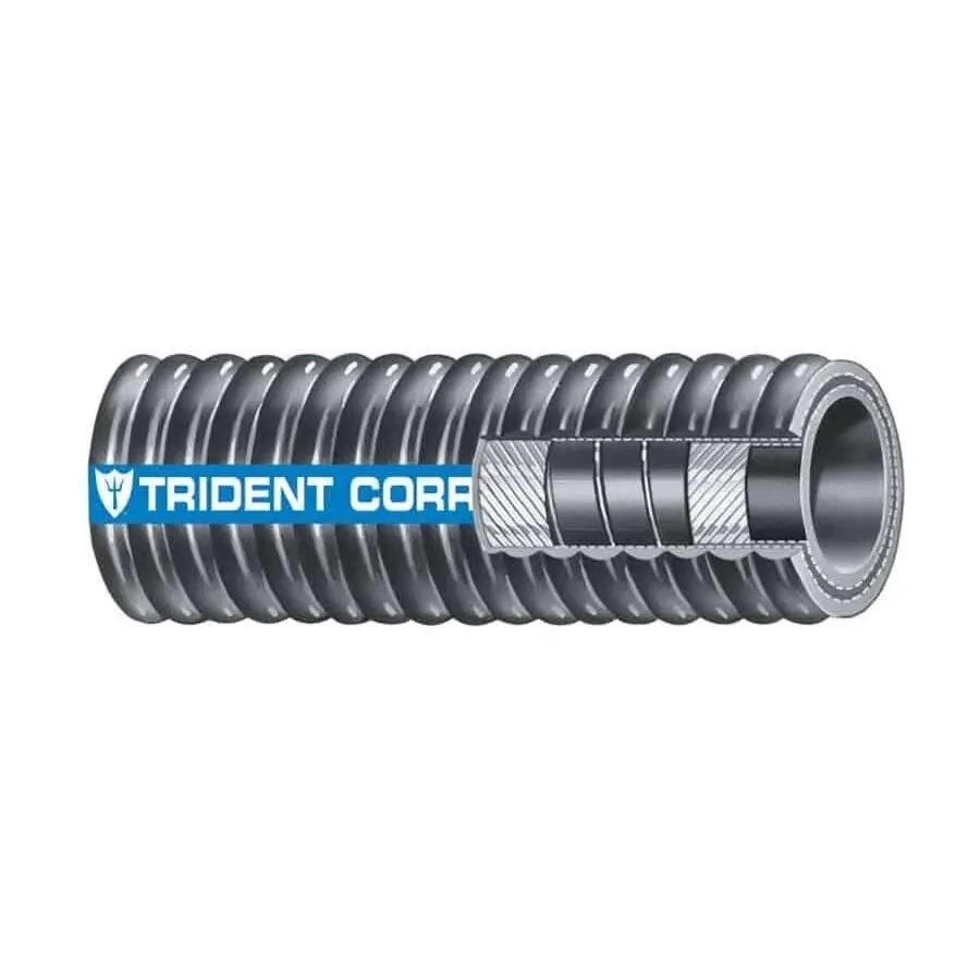 Trident Marine 252-6004 252 Series Corrugated Hard Wall Wet Exhaust & Water Hose, 6" 12.5' 1
