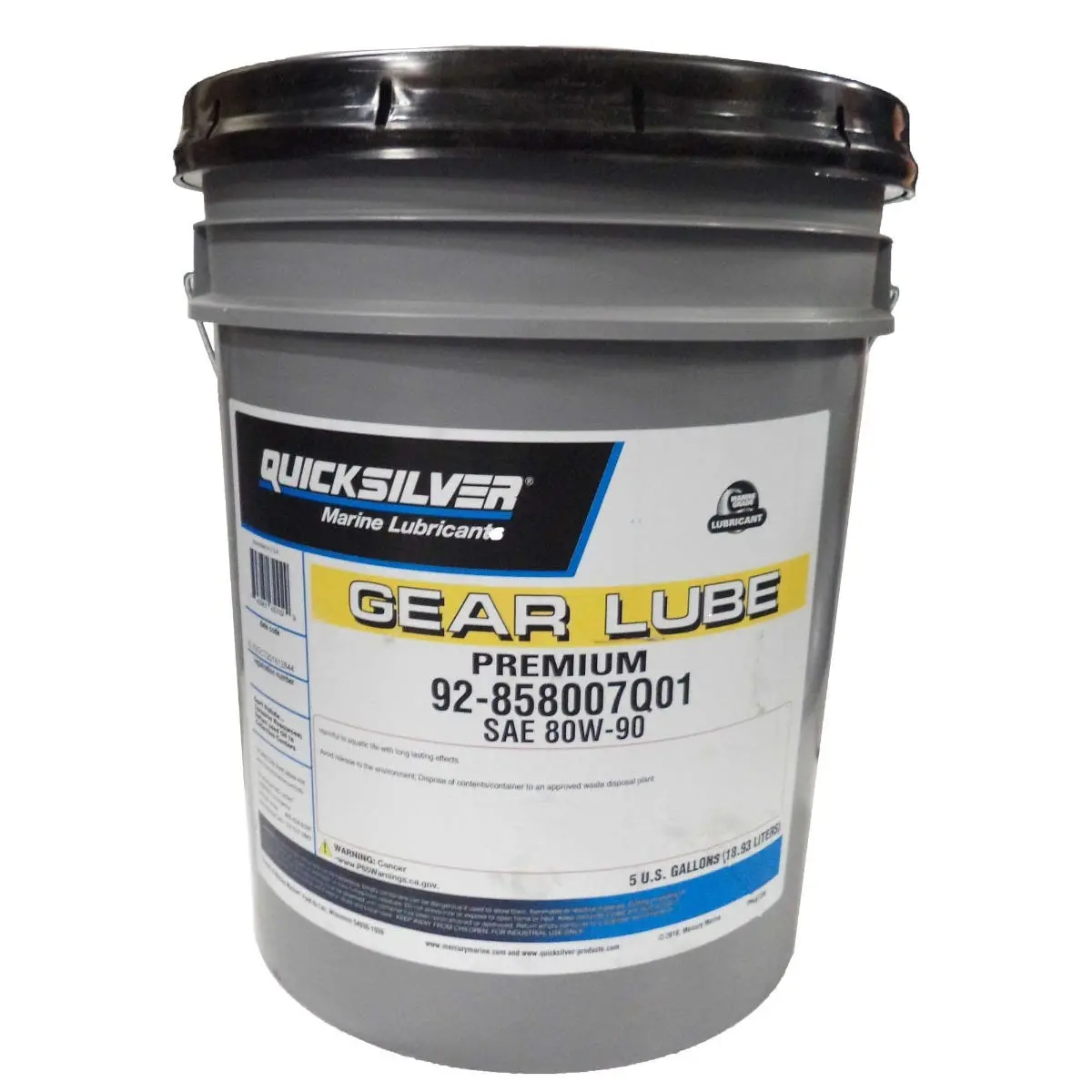 Mercury 92-858007Q01 Sae 80W-90 Premium Gear Lube, 5 Gallon | Quicksilver 1