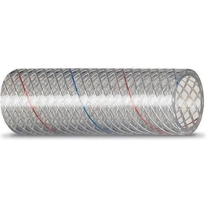 Seachoice 162-0345 23546 Clear Reinforced Pvc Tubing W/Red & Blue Tracer 162, Series 3/4" X 25' 1