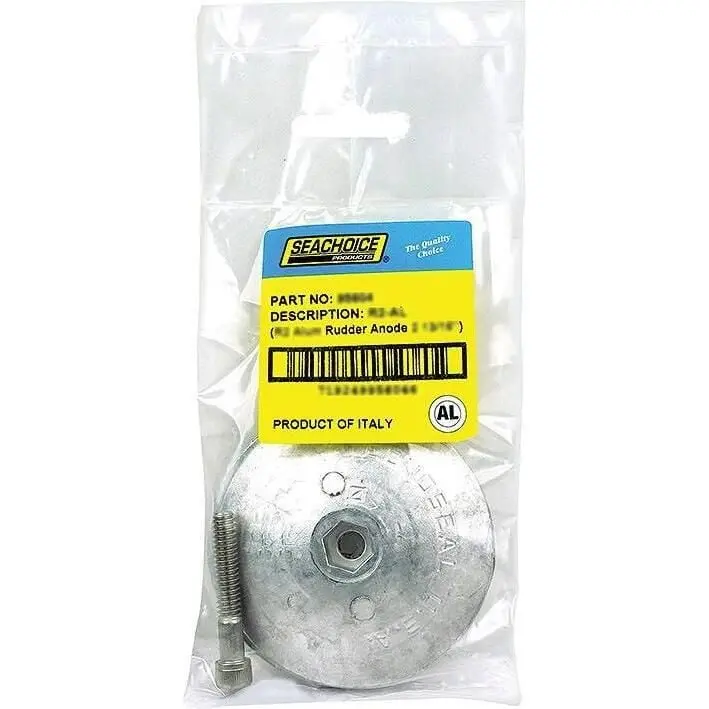 Seachoice 95607 Rudder & Trim Tab Anode W/Allen Screw, Aluminum, Model R3, Size 3-3/4" Dia. X 1/2" 2