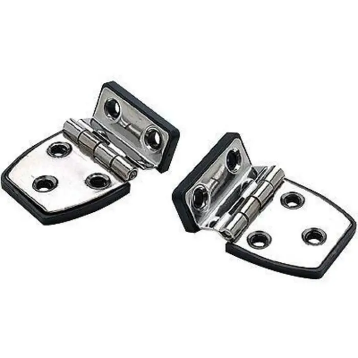 Seachoice 34471 Offset Side Hinges, (2) 2-1/4" X 1-1/2" Polished Ss W/Black Nylon Base Plate 2