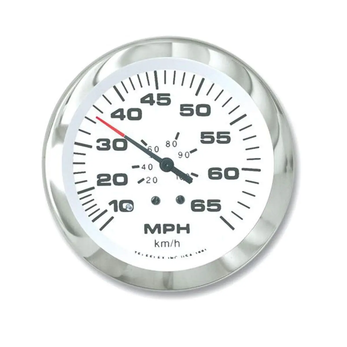 Sierra 65510P Lido Series 3" White & Ss Pitot Type Speedometer Gauge Kit 2