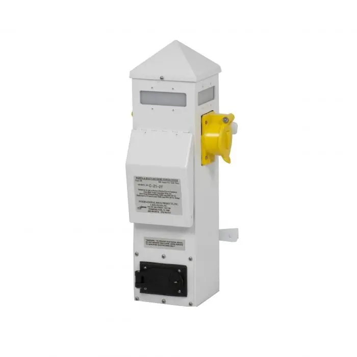 International Dock Products Spc-21-2T-326 Slim Line Piling Mount Dockside Elec, Pillar 30A & 20A 1