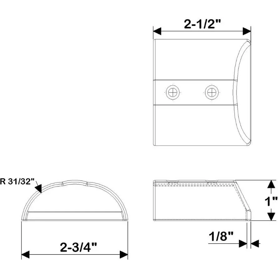 Taco Metals F16-0276 Taco Suproflex Rub Rail End Caps, Large, Stainless 1