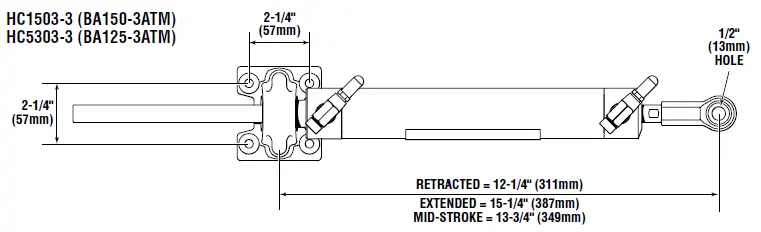 Dometic Hc1503-3 Inboard Hydraulic Steering Cylinder, Capilano Ba150-3Atm 1