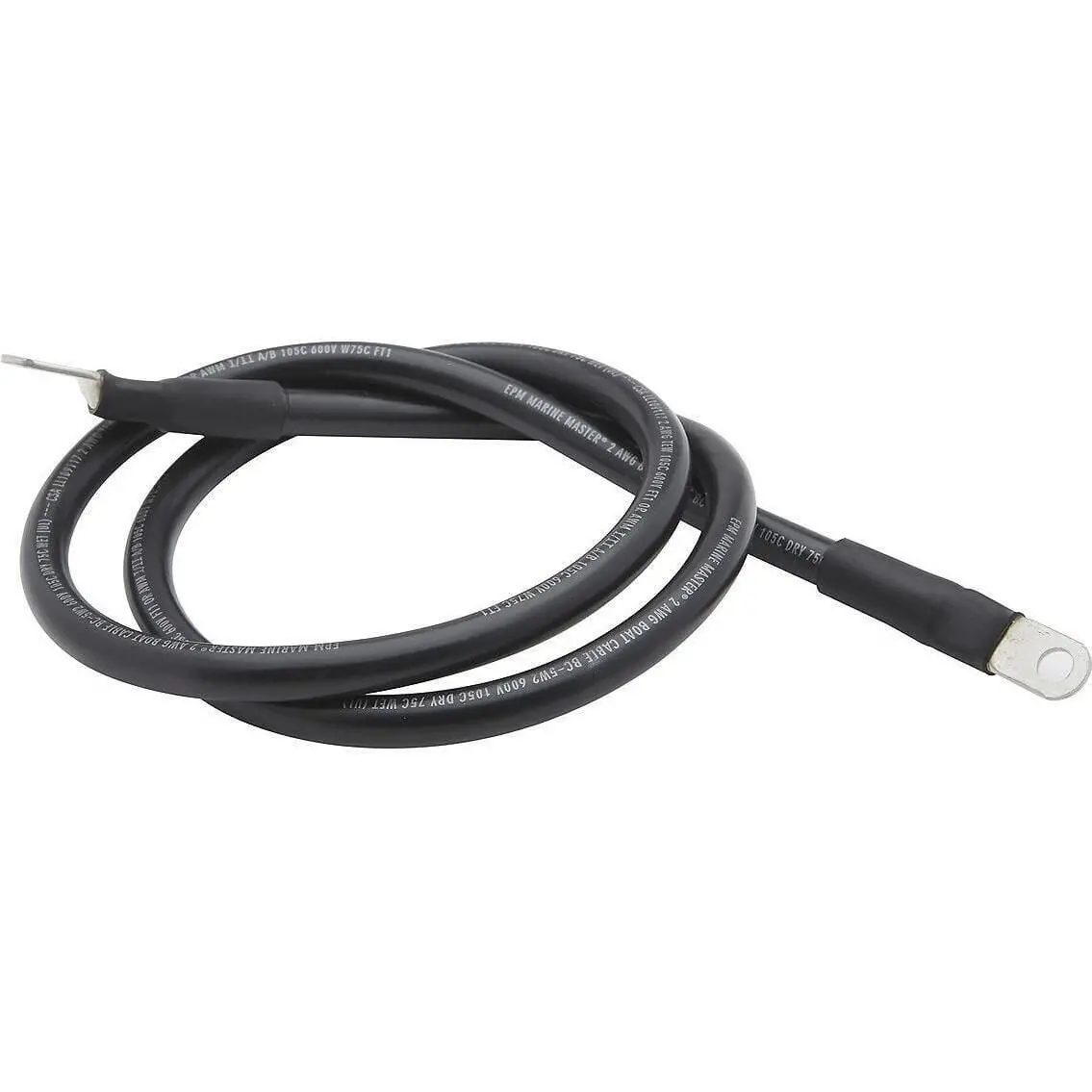 Seachoice 63023 Tinned Copper Battery Assembly, 4 Awg, Black, 4' 2