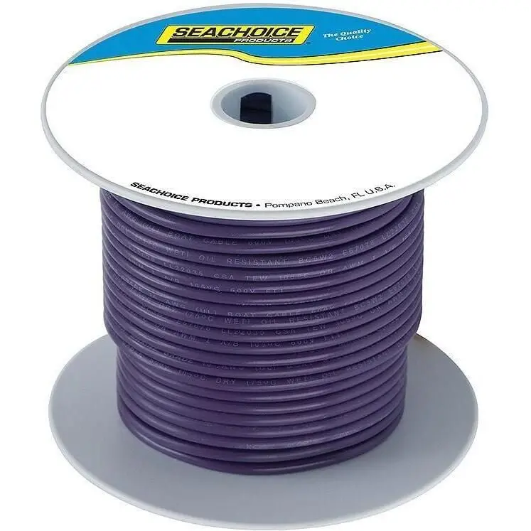 Seachoice 50-63137 Tinned Copper Marine Wire, 16 Awg, Purple, 100' 2