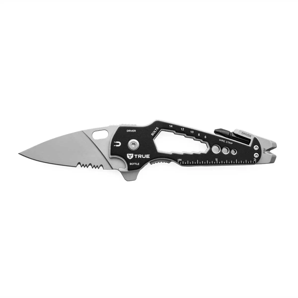 True Utility Knf 0016 Smartknife 2 375 Inch Drop Point 420 Bead Blasted Steel Frame Natralock Folding Knife 1