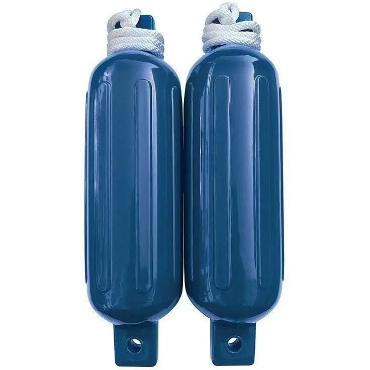 Seachoice De77232s Blue Twin Eye Ribbed Fender Kit, (2) 6.5" X 23" Fenders And (2) 3/8" X 5' Fender Lines 2