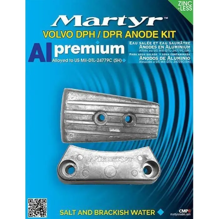 Martyr Cmdphkita Anode Kit For Volvo Penta Dph Engine (Contains 1-3588745, 1-3863206 & Fastening Hardware) 2