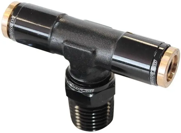 Af124-04Blk 1/4" Npt To Push-To-Connect Tee Fitting (120 Series) 1