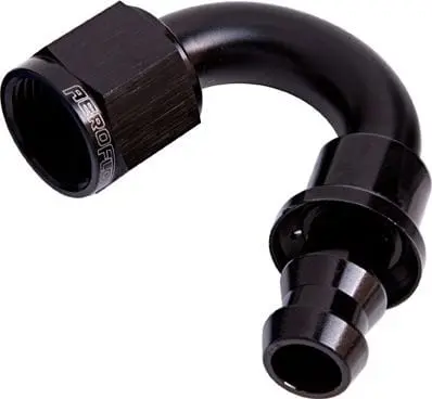 400 Series Push-Lock Swivel Hose End – 150° Black Anodized Aluminum, -10An (Af405-10Blk) 1