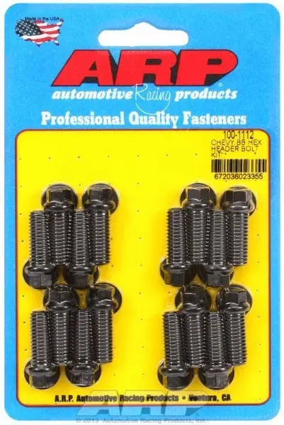 Ar100-1112 Black Oxide Exhaust Header Bolt Kit (Hex Head) 1
