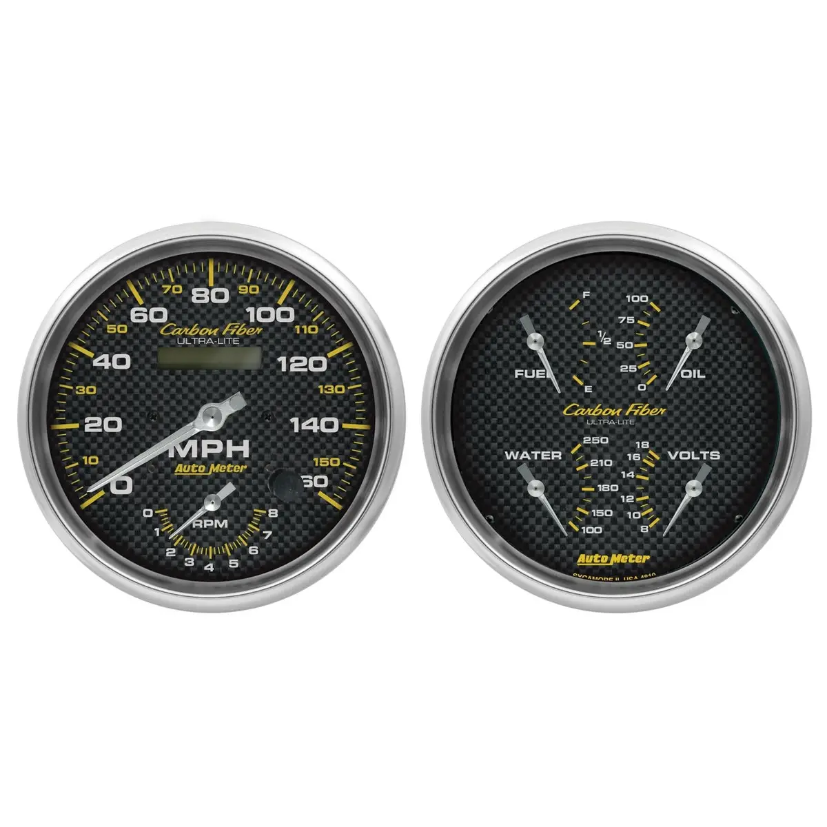 Autometer Carbon Fiber Analog Gauge Kit – 4805 Stylish, Lightweight Instrument Bundle 1