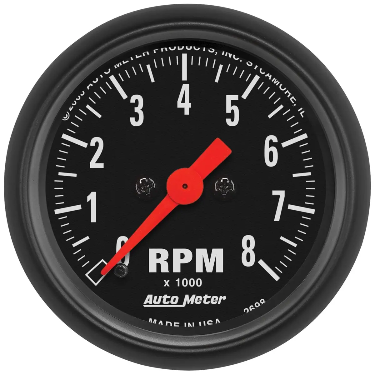 Autometer Z-Series 2-1/16" Analog Tachometer With White Dial And Led Lighting 1