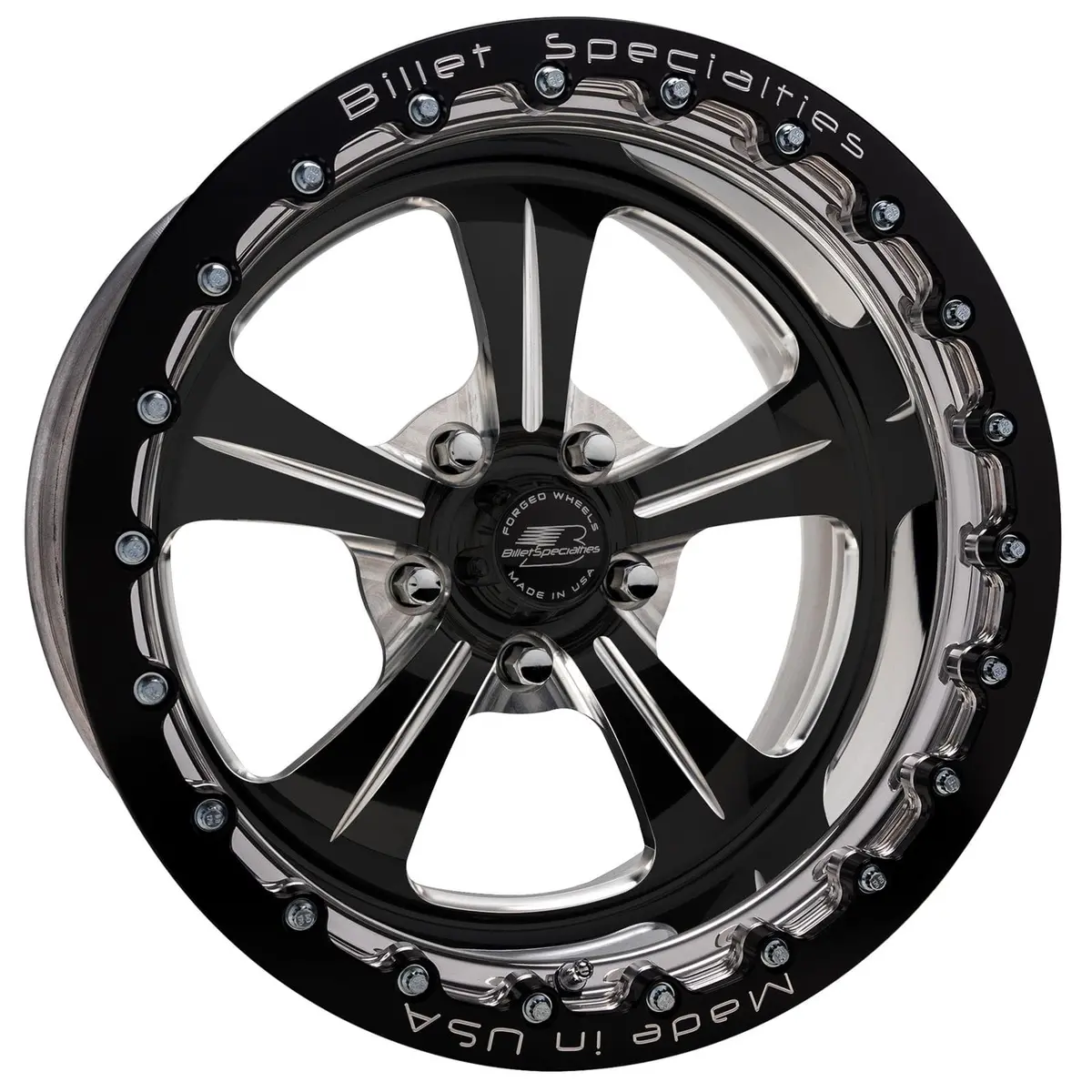 Billet Specialties Amcb70Db515 Amc70 Fineline Double Beadlock Wheel – Black Satin 1