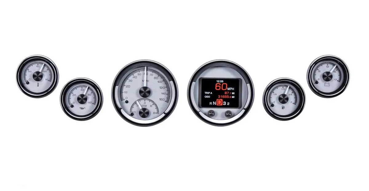 Dakota Digital Hdx-2060-S Universal Round Analog Gauge Kit – Hdx Series 1